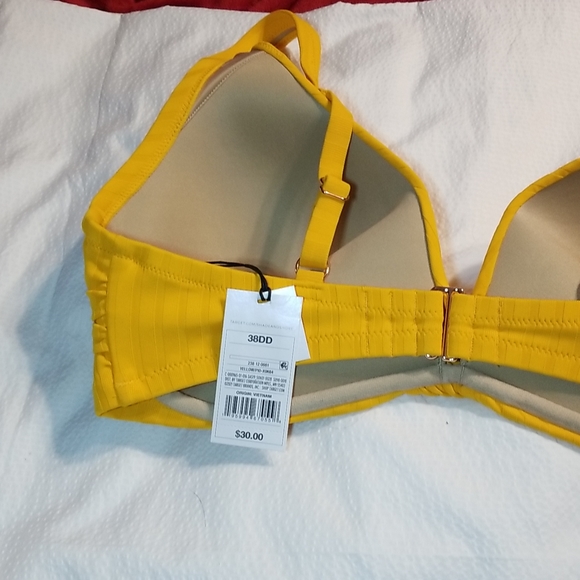 NWT LIGHTLY LINED MOLDED CUPS UNDERWIRE SWIMSUIT SWIM BRA TOP. 34DD - Picture 3 of 6